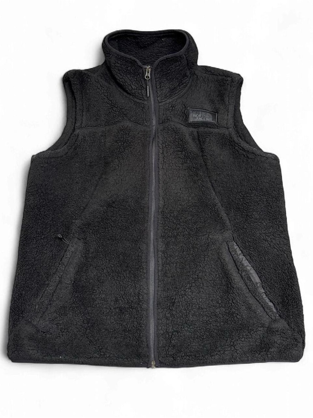 Vintage Y2K The North Face Black Sherpa Fleece Full Zip Vest